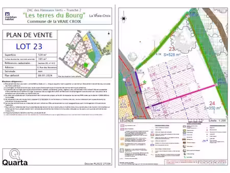 terrain 528 m² la vraie croix