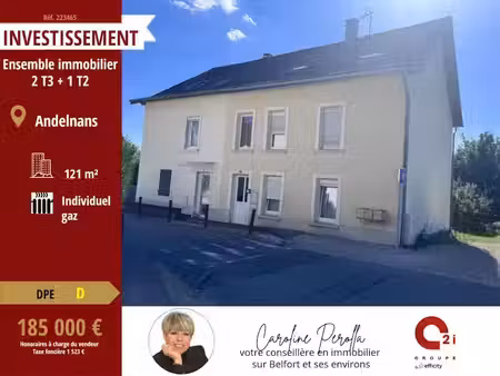 vente immeuble 8 pièces 121.02 m² à andelnans (90400)  185 000 €