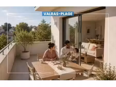 vente appartement neuf 3 pièces 67m2 valras-plage - 271900 € - surface privée