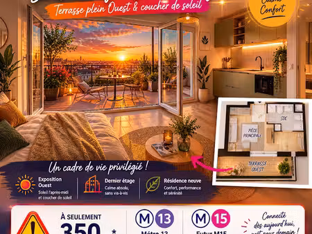vente appartement 1 pièce 23 m² à asnieres-sur-seine (92600)  219 000 €