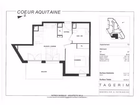 location appartement 2 pièces 42 m² à cenon (33150)