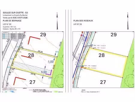 terrain constructible à vendre