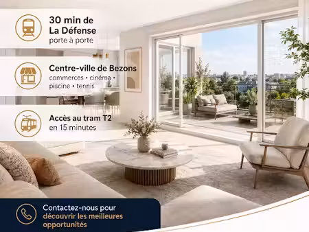 vente appartement 3 pièces 51 m² à bezons (95870)  228 000 €