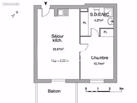 appartement 2 pièces 37 m²