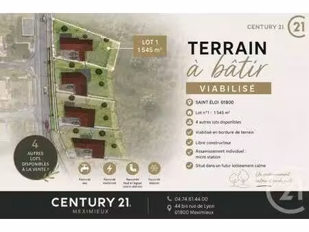 terrain constructible viabilisé à vendre