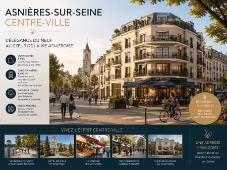 vente appartement 2 pièces 57 m² asnières-sur-seine (92600)
