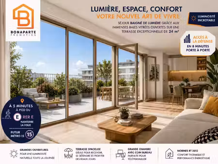 vente appartement 1 pièce 73 m² nanterre (92000)