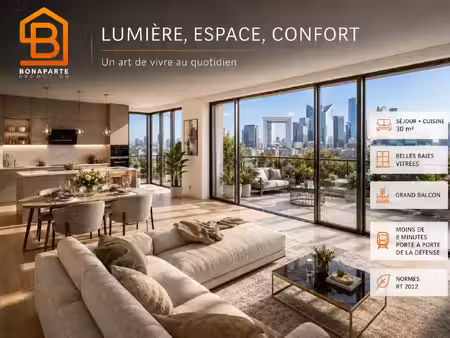 vente appartement 2 pièces 93 m² nanterre (92000)