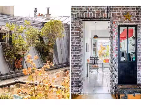 appartement traversant en dernier étage avec multiples balconnets et vue - lorette-martyrs