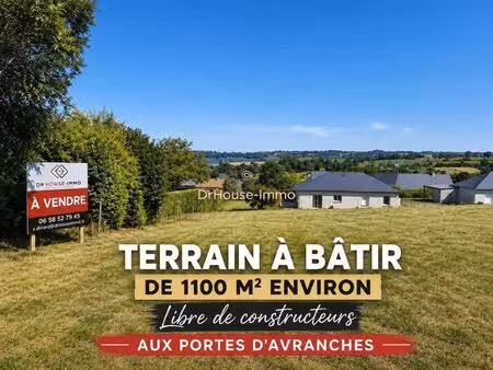 terrain a batir de 1100 m2 environ a proximite directe d'avranches avec vue degagee libre 