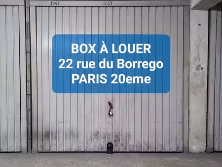 box à louer - 22 / 30 rue du borrego  paris 20eme