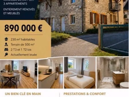maison de caractère en pierre 3 appartements