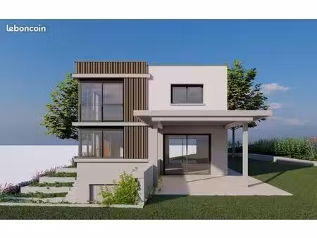 terrain avec pc maison d'architecte 107m2 + ssol 27m2