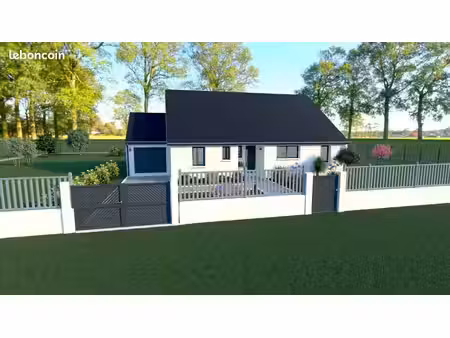 projet de construction d'une maison 75 m² avec terrain à pommereval (76)