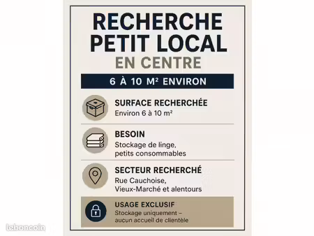 recherche petit local de stockage – rouen centre