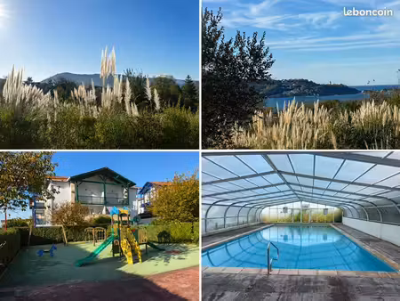 t2 d’exception avec jardin  garage  cave et piscine chauffée à hendaye