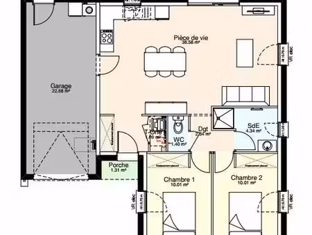 maison neuve de 3 pièces avec garage à mignaloux-beauvoir