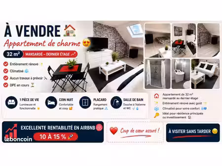meuble et climatisé à 20min de la mer