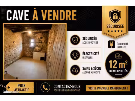cave / local de stockage 12m2 sain et sécurisé
