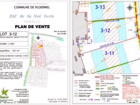vente terrain à ploërmel (56800) : à vendre / 421m² ploërmel