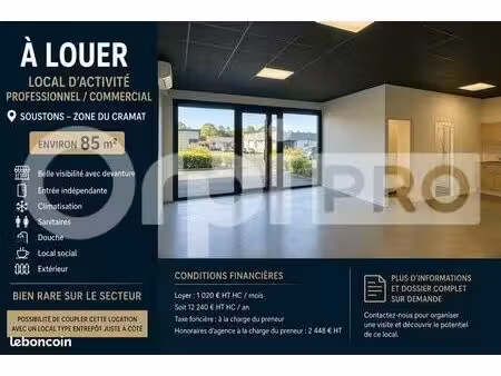 local d'activité 85 m²