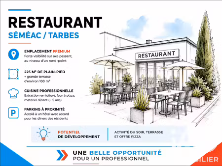 vente restaurant 225 m²