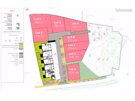 terrain 405 m² billiers