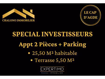 dept 34 - le cap d'agde. secteur roquille. appart t2 + parking