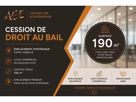 location local commercial 190m² nice 06000