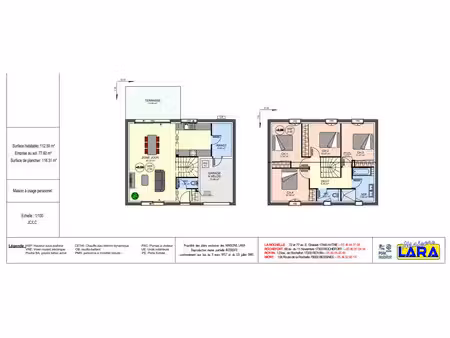 vente maison neuf 5 pièces 112m2 la jarne - 293000 € - surface privée