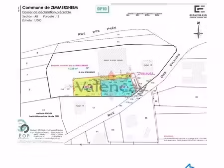 zimmersheim terrain constructible avce pc- 6.63 ares