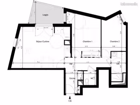 appartement 3 pièces 62 m²