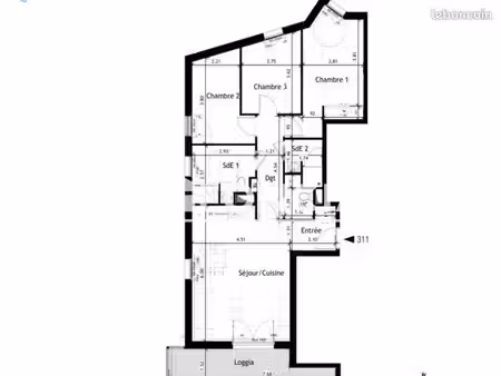 appartement 4 pièces 79 m²