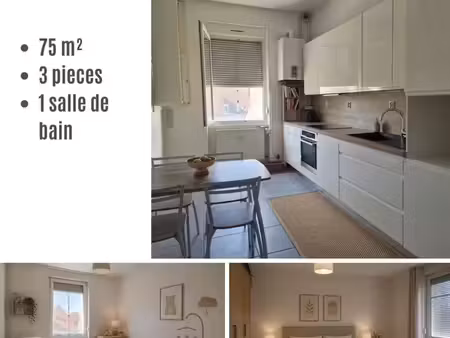 appartement 3 pièces - 75m2 - étage 1 - entièrement rénové à 1 min du centre-ville