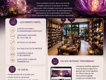 fonds de commerce bien être et spiritualité- affaire rentable  clé en main
