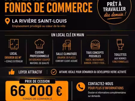 ? à céder – fonds de commerce | la rivière saint-louis