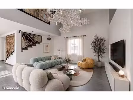 maison contemporaine familiale – 170 m² – 4 chambres – 100 m2 sous-sol total – jardin sans