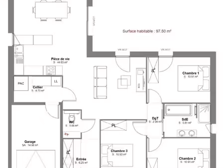maison 5 pièces 97 m²