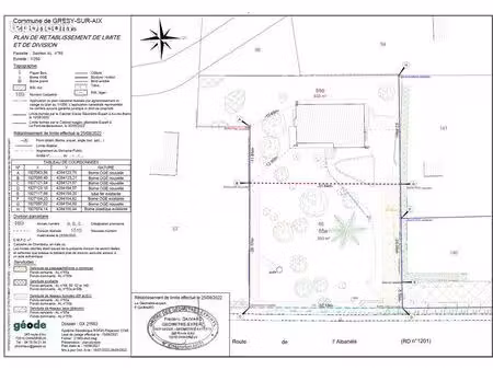 terrain plat viabilisé 833 m² grésy-sur-aix