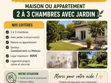recherche de logement urgent de 1moi