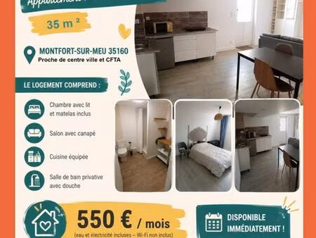 t1 indépendant meublé et rénové – montfort-sur-meu – dpe b
