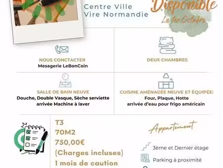 appartement rénové centre ville