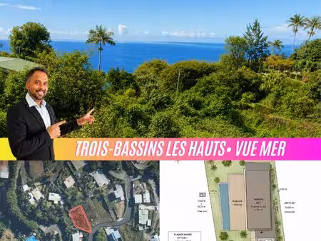 vue mer & surplomb — terrain à bâtir 410 m² dominant l'océ