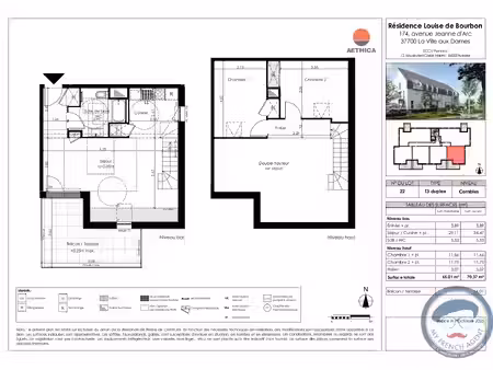 achat appartement 4 pièces 65m² la ville aux dames 37700