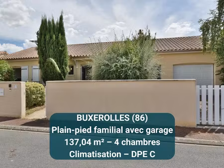 vente maison 6 pièces 137.04 m² à buxerolles (86180)  250 700 €