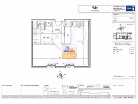 location appartement 1 pièce 26m²
