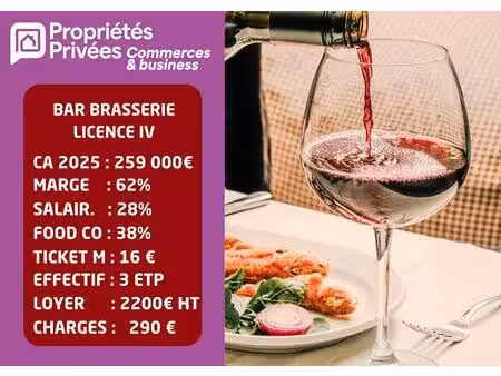 amiens  centre cathédrale - bar brasserie licence iv 100 couverts