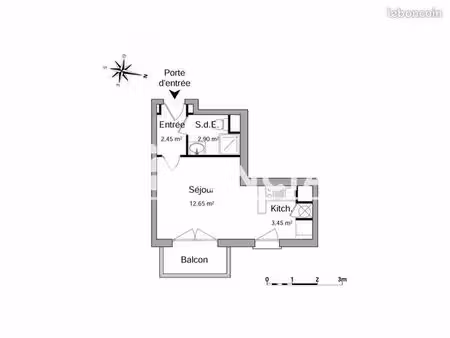 studio 1 pièce 21 m²