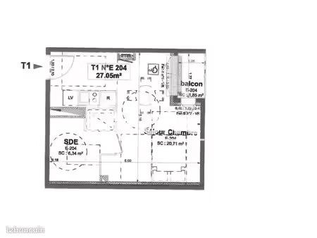 appartement 1 pièce 27 m²