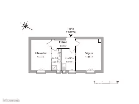appartement 2 pièces 35 m²
